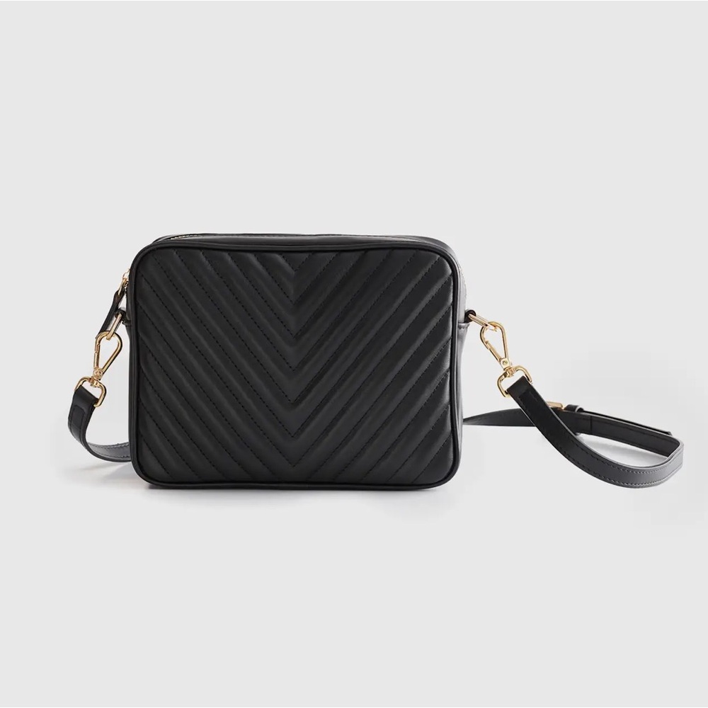 Italian Leather Quilted Crossbody Bag